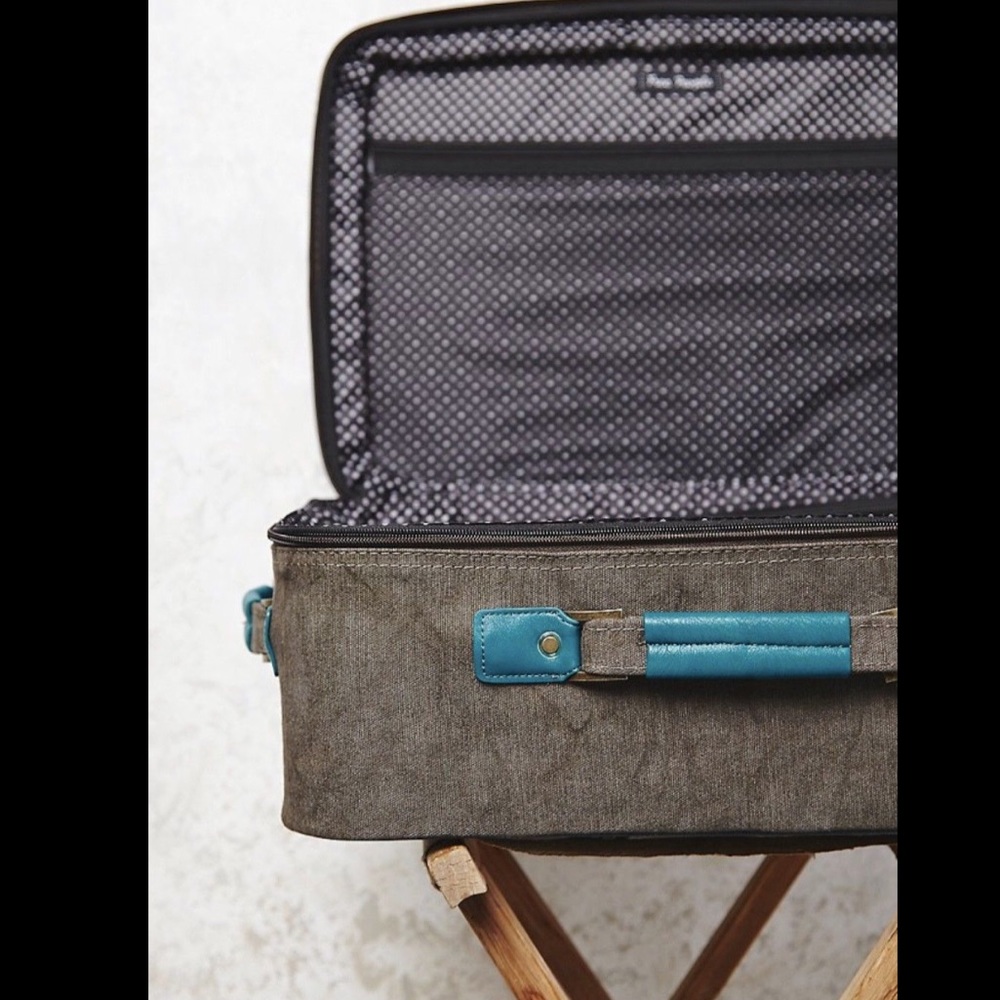 Free People Wash Canvas Roller Carry On Suitcase - Picture 3 of 7